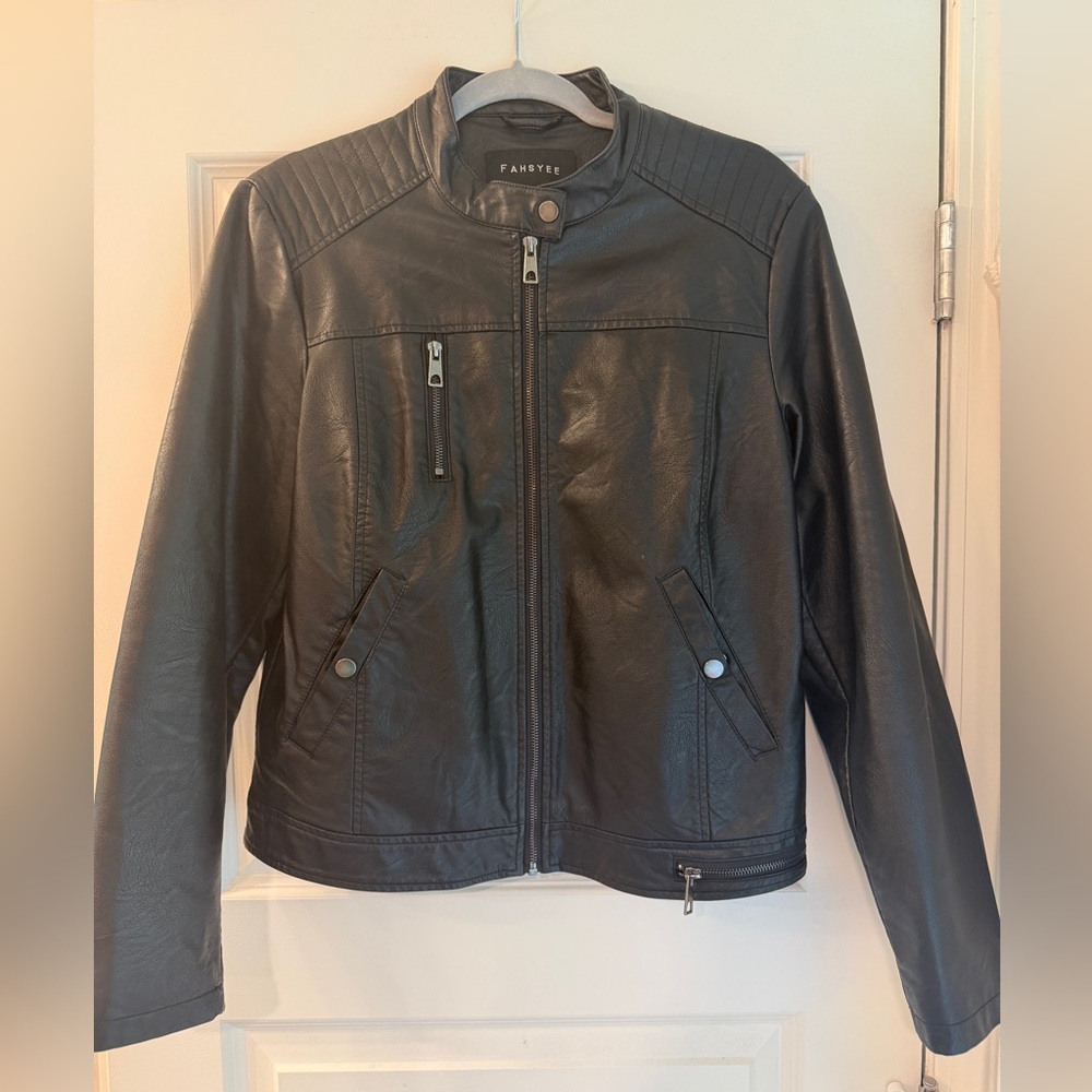 Faux Leather Moto Jacket